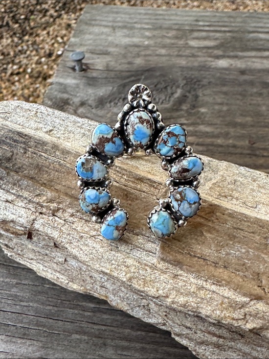 925 Sterling Silver Jewelry - Southwest Sterling SIlver Naja Ring with Turquoise
